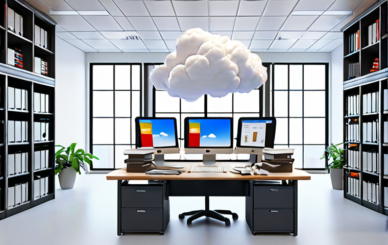 **Prompt:** "Centralized knowledge base, cloud storage, team collaboration, documents organized in Google Drive, users accessing information, bright and efficient workspace, information management concept, digital art."