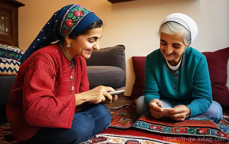 구전지식 기록법과 사회적 인식 변화 - **A heartwarming scene of intergenerational learning and cultural exchange in a Turkish home.** An e...